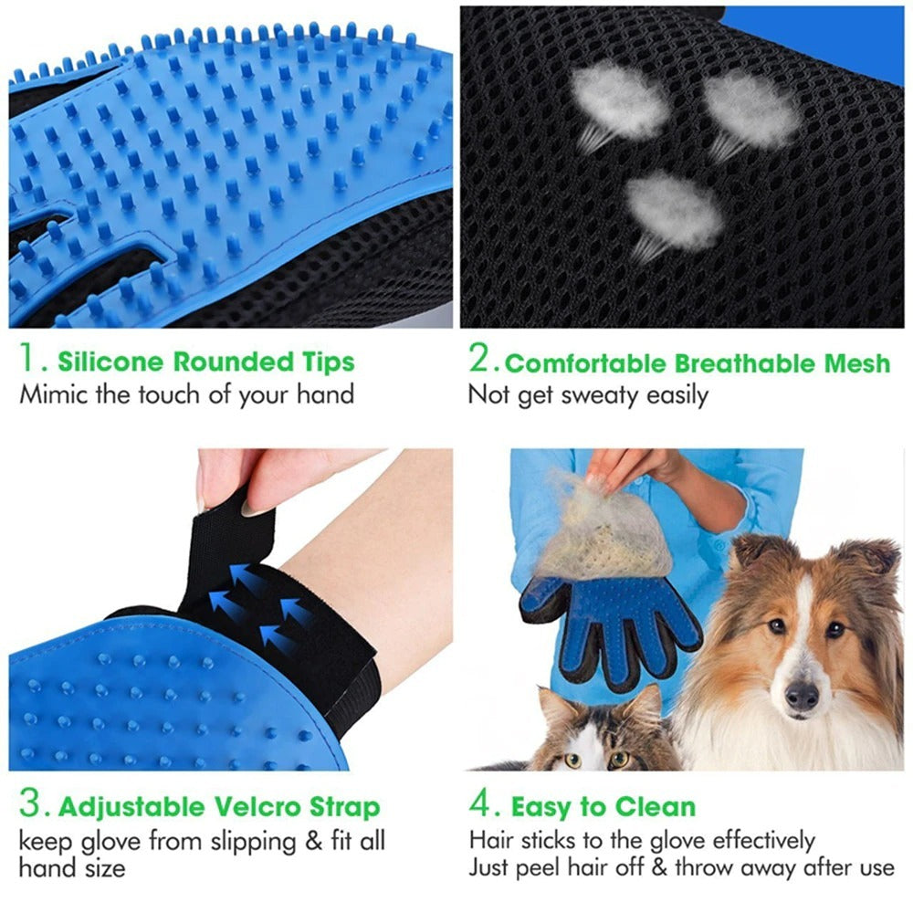 Cat Grooming Glove For Cats Wool Glove Pet Hair Deshedding Brush Comb Glove For Pet Dog Cleaning Massage Glove For Animal Sale - Havenly World